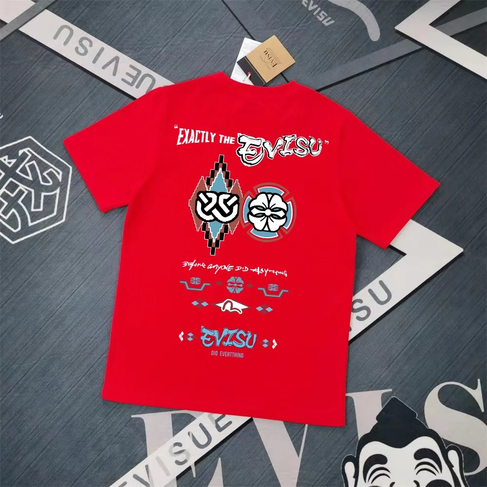 Evisu 2025New Arrival T ⚠ Quality⚠ Same Style T 。 ，Black S-XXL，White S-XXL，Gray M-XXL，Red S-XXL， Red M-XXL